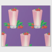 Erfrischend Berry Smoothie Pink Drink Geschenkpapier (Flach)