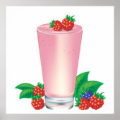 Erfrischend Berry Smoothie Pink Drink Poster (Vorne)