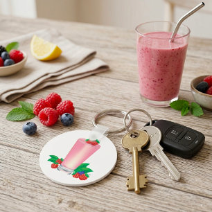 Erfrischend Berry Smoothie Pink Drink Schlüsselanhänger