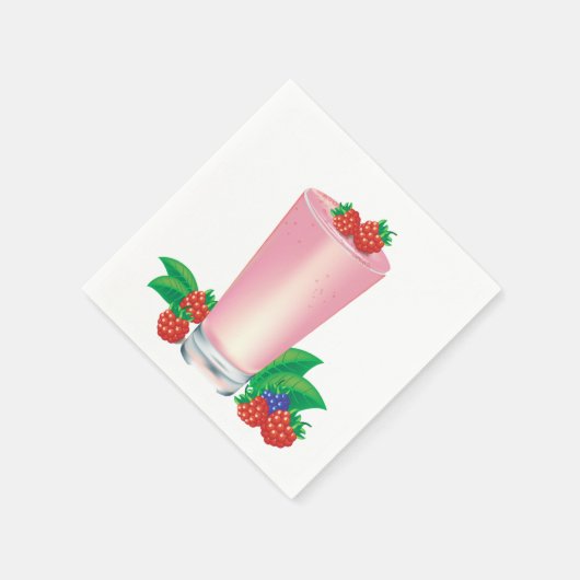 Erfrischend Berry Smoothie Pink Drink Serviette (Ecke)