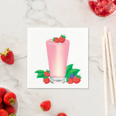 Erfrischend Berry Smoothie Pink Drink Serviette