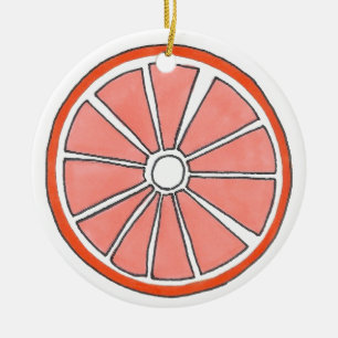 Erfrischend Florida Orange Citrus Fruit Slice Keramik Ornament