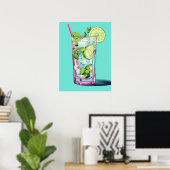 Erfrischend Limon & Mint Splash Poster (Heimbüro)