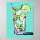Erfrischend Limon & Mint Splash Poster (Vorne)