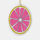 Erfrischend Pink Grapefruit Zitrusfrüchte Slice Keramik Ornament (Rechts)