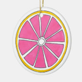 Erfrischend Pink Grapefruit Zitrusfrüchte Slice Keramik Ornament (Links)