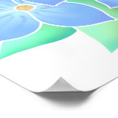 Erfrischende blaue Blume. Poster (Ecke)