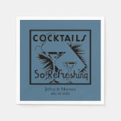 Erfrischende Cocktails Aquamarines blaues Party Serviette (Vorderseite)