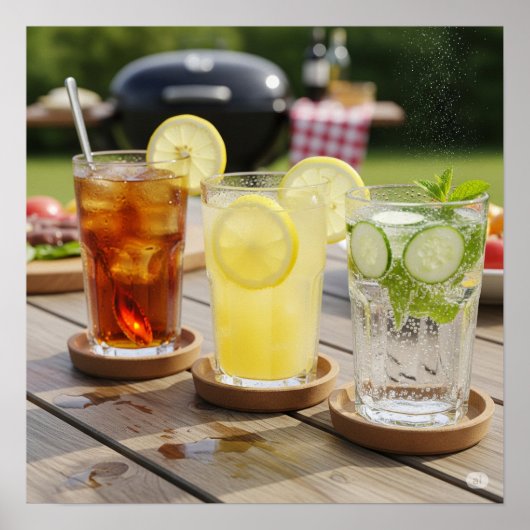 Erfrischende Cookout-Getränke Poster (Vorne)
