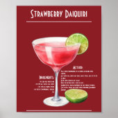 Erfrischende Erdbeere Rezept Bar Poster (Vorne)