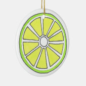 Erfrischende Florida Limoner Zitrusfrüchte-Slice Keramik Ornament (Rechts)