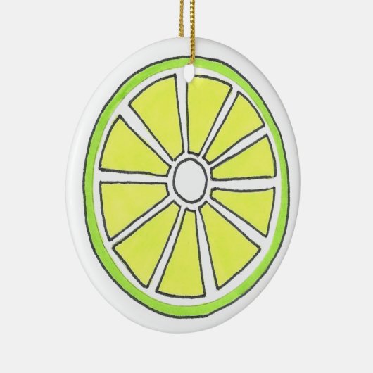 Erfrischende Florida Limoner Zitrusfrüchte-Slice Keramik Ornament (Rechts)