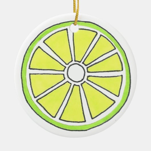 Erfrischende Florida Limoner Zitrusfrüchte-Slice Keramik Ornament (Vorne)