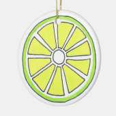 Erfrischende Florida Limoner Zitrusfrüchte-Slice Keramik Ornament (Links)