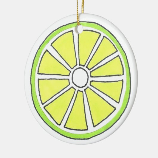 Erfrischende Florida Limoner Zitrusfrüchte-Slice Keramik Ornament (Links)