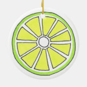 Erfrischende Florida Limoner Zitrusfrüchte-Slice Keramik Ornament (Hinten)