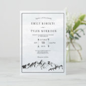 Erfrischende Hochzeit im Wald von Bergen Einladung (Stehend Vorderseite)