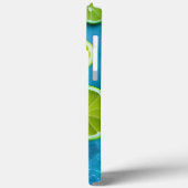 Erfrischende Limone Scheiben und Eis auf blauem Me Case-Mate iPhone Hülle (Rückseite / Links)