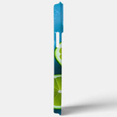 Erfrischende Limone Scheiben und Eis auf blauem Me Case-Mate iPhone Hülle (Rückseite / Rechts)