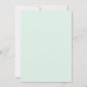 Erfrischende Minzgrüne Rosenhochzeit Einladung (Rückseite)