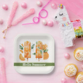 Erfrischende Orangenbläschen, HELLO SOMMER Pappteller (Party)