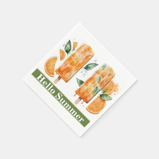 Erfrischende Orangenbläschen, HELLO SOMMER Serviette (Ecke)