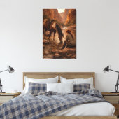 Erfrischende Pause | Pferdekunst | Spanncanvas Leinwanddruck (Insitu (Schlafzimmer))