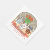 Erfrischende Tee und Tulpen Party Coral Tee Serviette (Ecke)