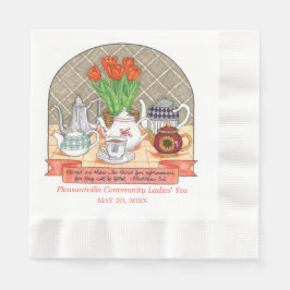 Erfrischende Tee und Tulpen Party Coral Tee Serviette