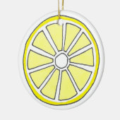Erfrischende Zitrusfrüchte Zitrusfrüchte-Slice Keramik Ornament (Links)