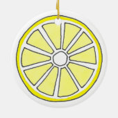 Erfrischende Zitrusfrüchte Zitrusfrüchte-Slice Keramik Ornament (Hinten)