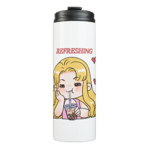 Erfrischender Boba-Mädchen-Becher Thermosbecher
