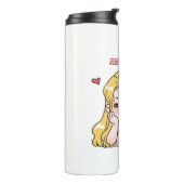 Erfrischender Boba-Mädchen-Becher  Thermosbecher (Nach links gedreht)