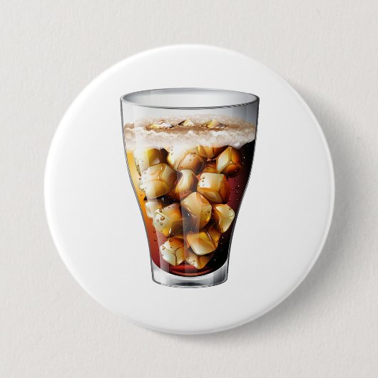 Erfrischender Eiskalter Soda Drink mit Bläschen Button (Vorderseite)