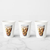 Erfrischender Eiskalter Soda Drink mit Bläschen Pappbecher