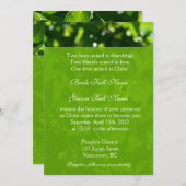 Erfrischender Frühling, Sommer grün Blätter Christ Einladung (Vorne/Hinten)