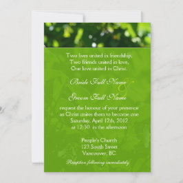 Erfrischender Frühling, Sommer grün Blätter Christ Einladung