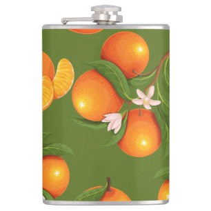 Erfrischendes Orangenmuster Flachmann