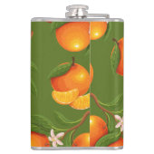 Erfrischendes Orangenmuster Flachmann (Rückseite)