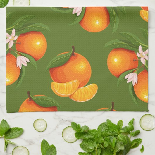 Erfrischendes Orangenmuster Geschirrtuch (Gefaltet)