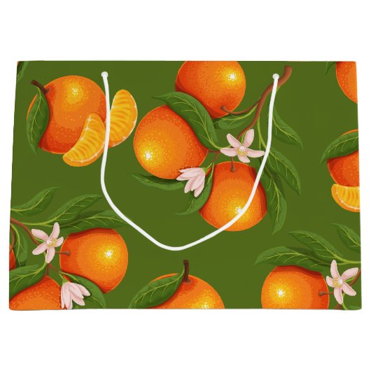Erfrischendes Orangenmuster Große Geschenktüte (Vorderseite)