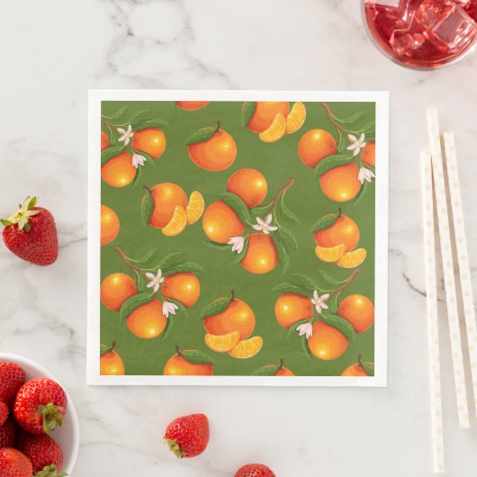 Erfrischendes Orangenmuster Serviette (Beispiel)
