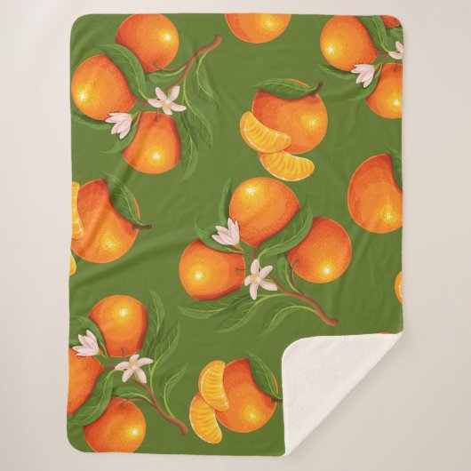 Erfrischendes Orangenmuster Sherpadecke (Vorderseite)