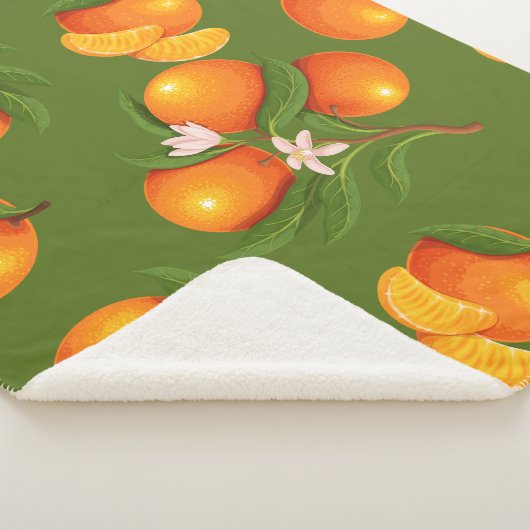 Erfrischendes Orangenmuster Sherpadecke (3/4)