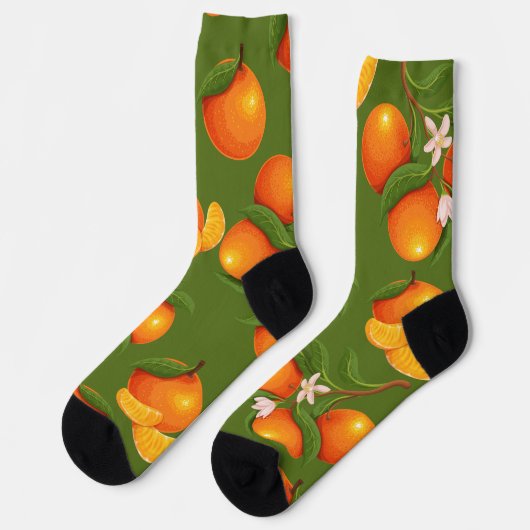 Erfrischendes Orangenmuster Socken (Linkes Detail)