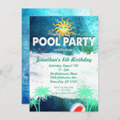 Erfrischendes Party am Geburtstag Einladung (Vorne/Hinten)