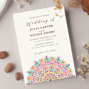 Erfrischendes Sonnenblumen-Mandala-Hochzeit Einladung