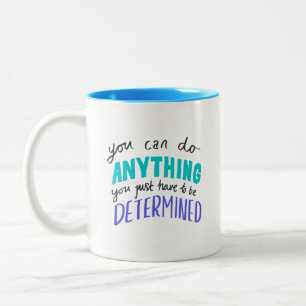 Erfrischendes Türkis Lila Du Kannst Alles Erreiche Zweifarbige Tasse