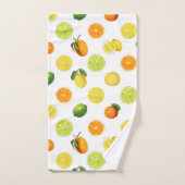 Erfrischendes Zitrusfruchtmuster Badhandtuch Set (Handtuch)