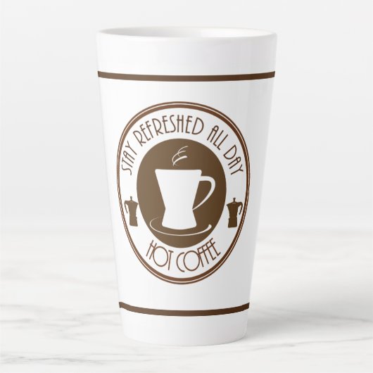 Erfrischter heißer Kaffee Milchtasse (Vorderseite)